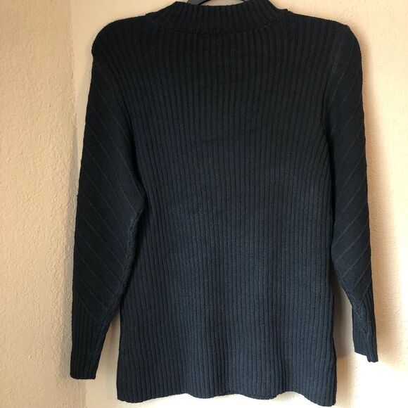 Jessica Simpson Womens Cable Knit Adena Sweater 1X Black Mock Neck Long Sleeeve - Picture 6 of 9